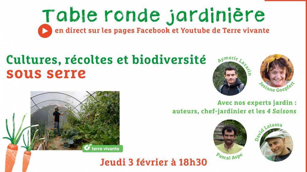 Cultures, récoltes et biodiversité sous serre, Jardins Terre Vivante, Mens (38)