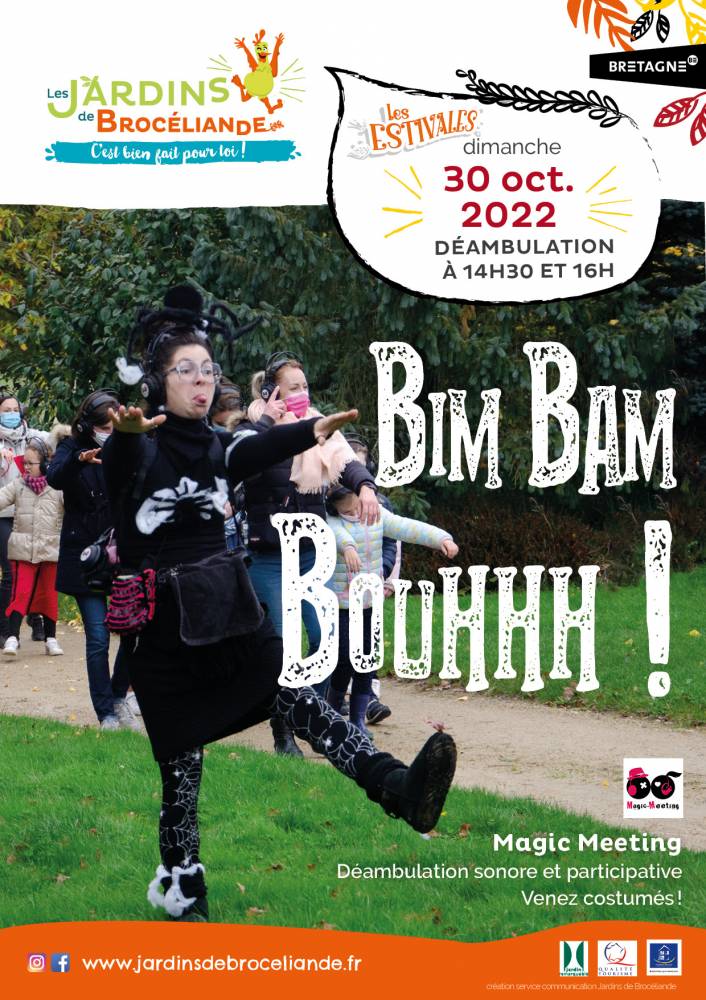 Bim Bam Bouhhh ! Déambulation sonore – Spectacle participatif, Les Jardins de Brocéliande, Bréal-sous-Montfort (35)