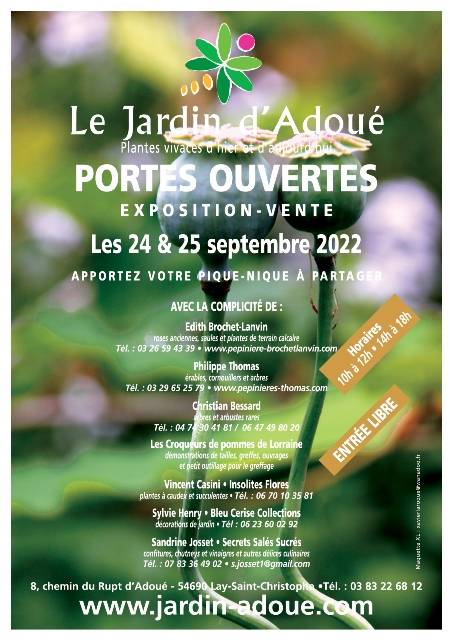 Journées portes ouvertes, Pépinière du Jardin d'Adoué, Lay-Saint-Christophe (54)