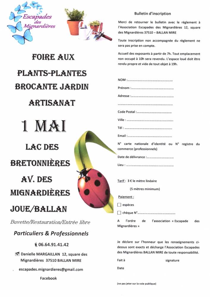 foire aux plants-plantes/brocante jardin/artisanat - BALLAN MIRE