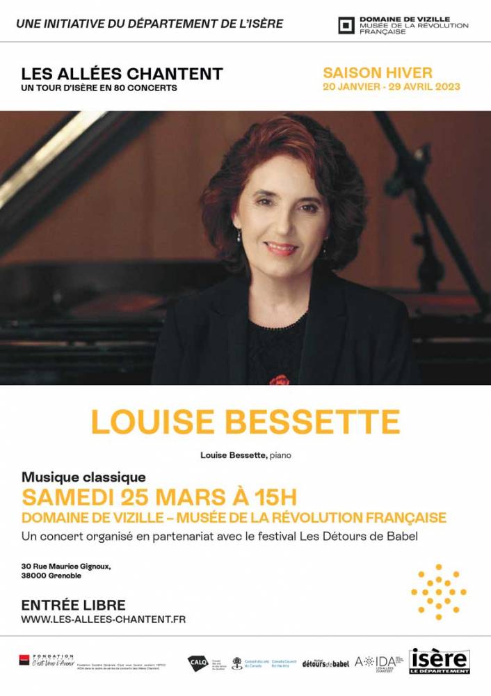 Concert Un Piano Autour du Monde - Louise Bessette, Parc du Domaine de Vizille, Vizille (38)