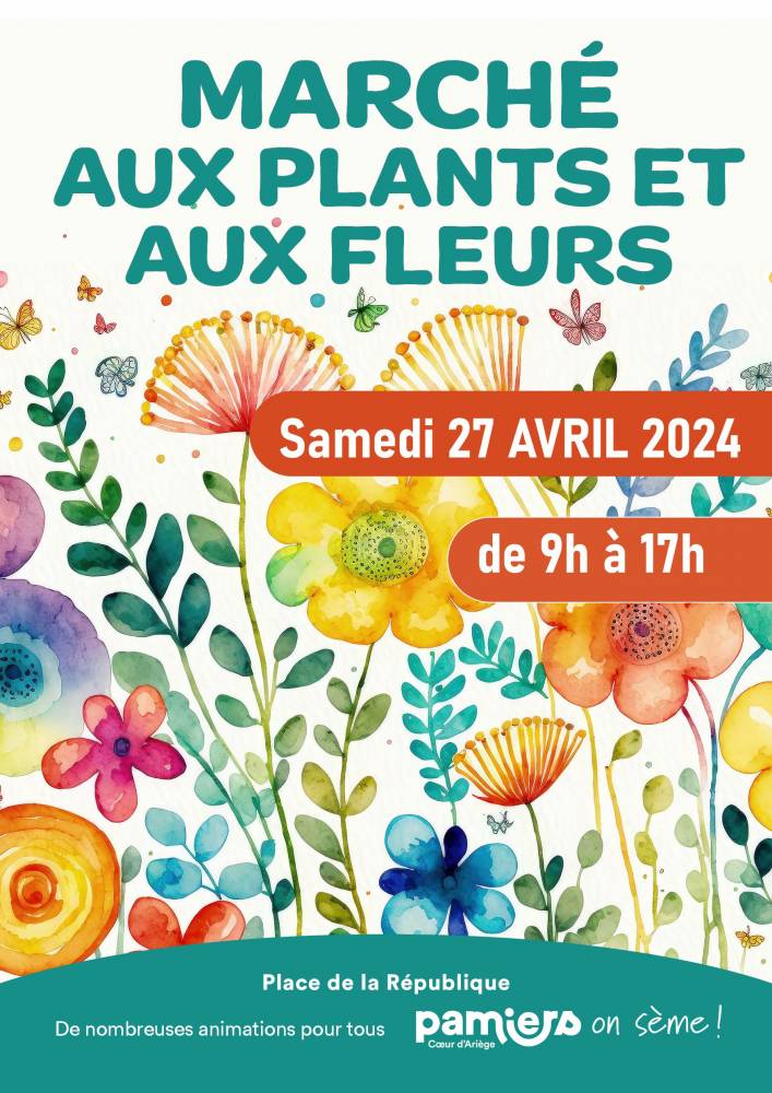 Marché aux plants et aux fleurs, Place de la République, Pamiers (09)