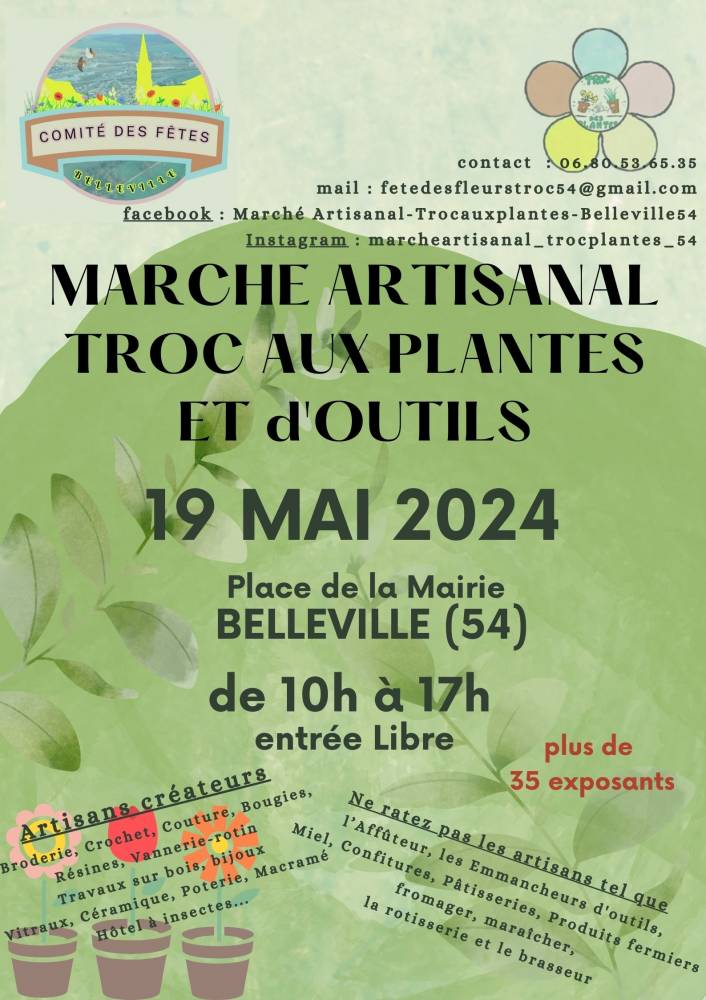 Marché artisanal - troc aux plantes et d'outils Belleville 54 - BELLEVILLE