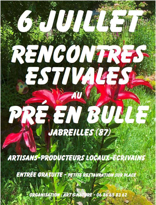 Rencontres estivales au jardin du Pré en Bulle - JABREILLES LES BORDES