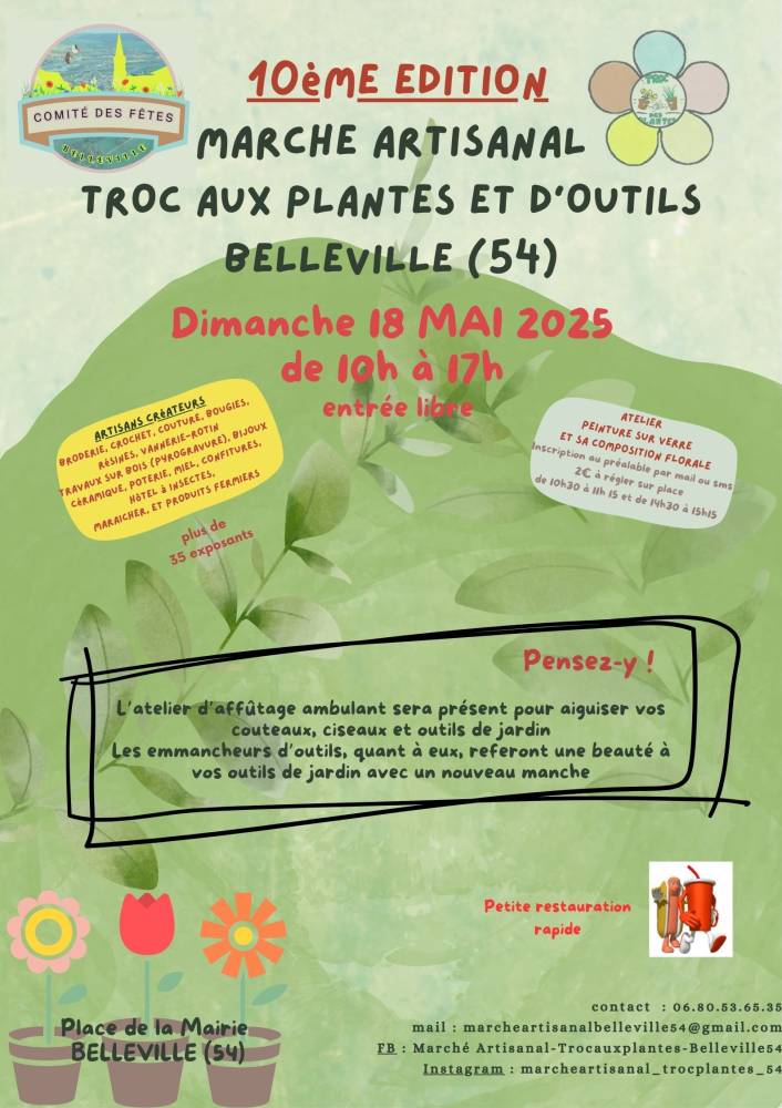 Marché artisanal - troc aux plantes et d'outils Belleville 54 - BELLEVILLE