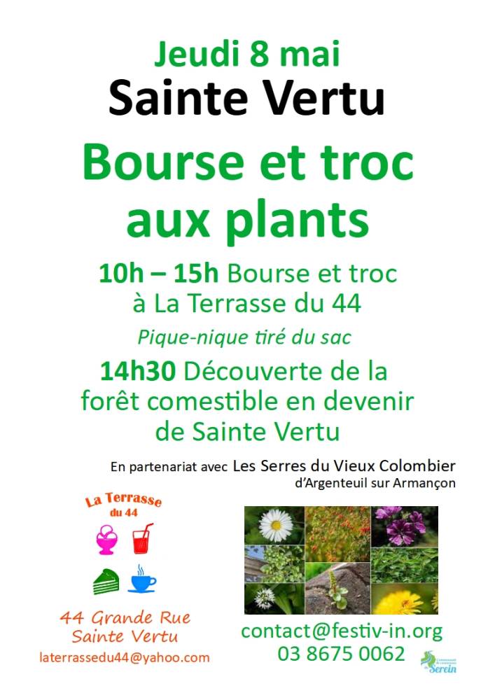 Bourse et troc aux plants et visite à 14h30 de la forêt comestible du village - SAINTE VERTU