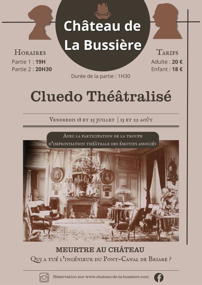 Soirée Cluedo géant au Château - La Bussière