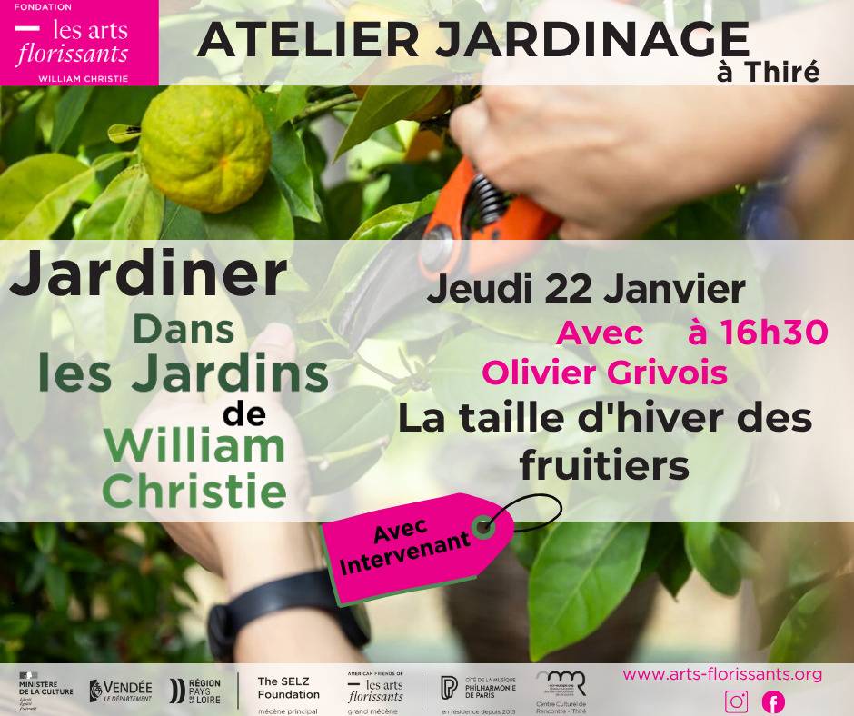 Atelier jrdin Arts Flo : la taille d'hiver des fruitiers - Thiré