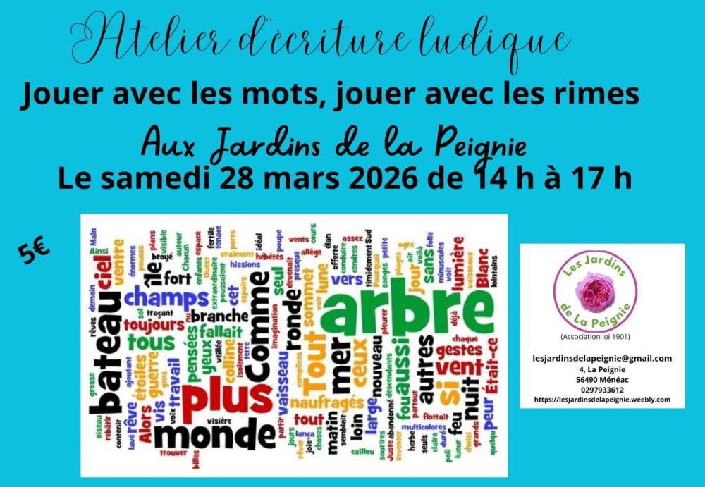 Atelier d'écriture animé par Brigitte GENIEZ - MENEAC