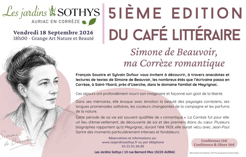 5ième Edition  du Café Littéraire - Simone de Beauvoir, ma Corrèze romantique - Auriac